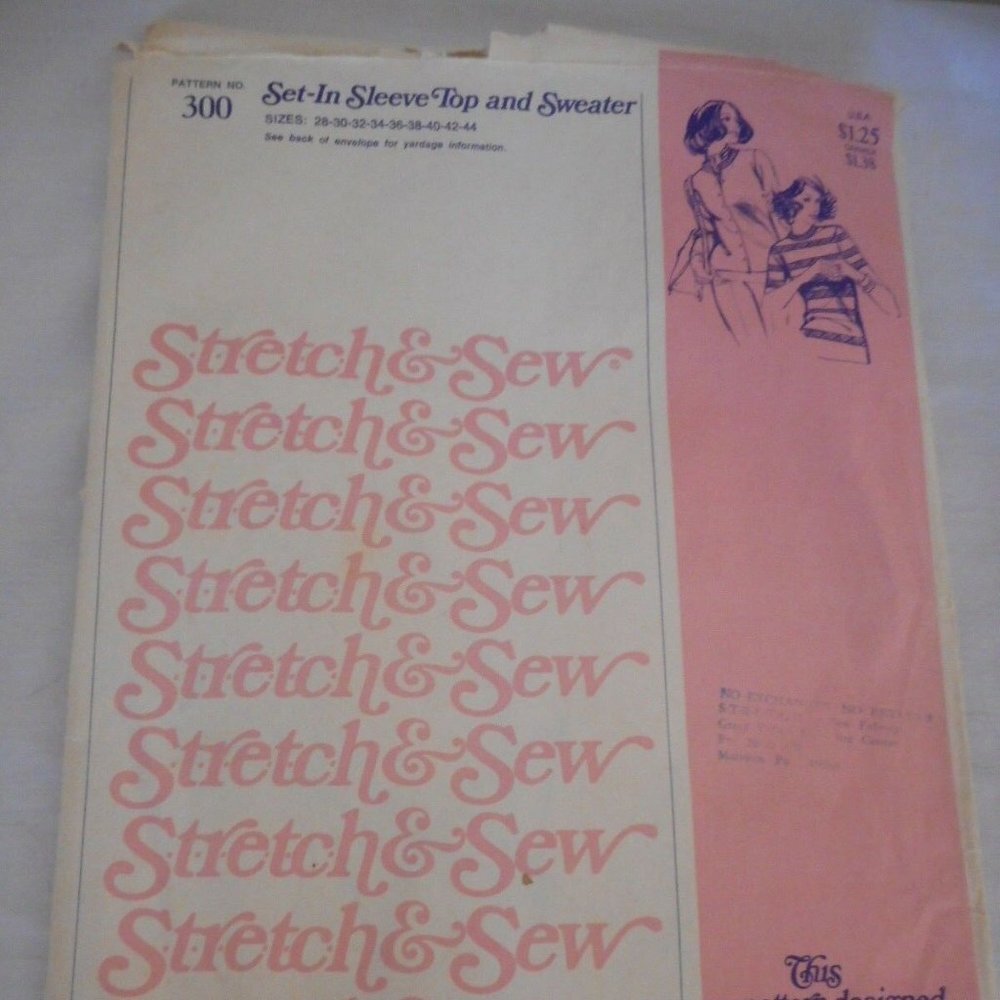 Vtg Sz 28 - 44  top / sweater for knits uncut
